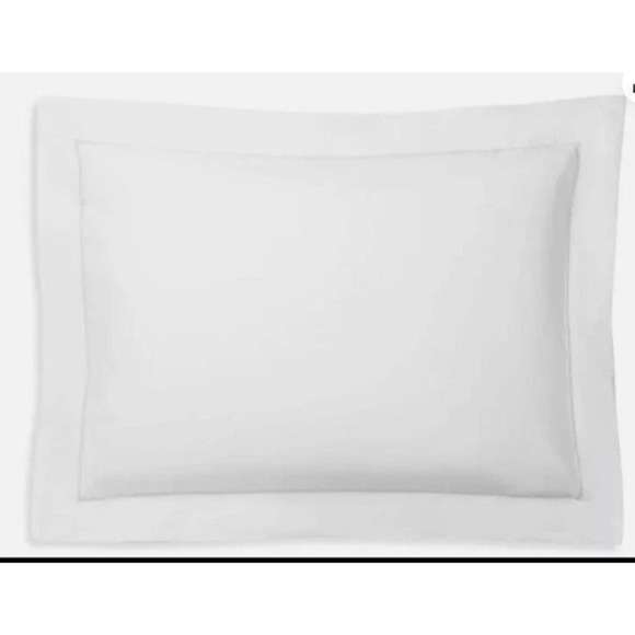 Ralph Lauren Organic Cotton Palmer Percale Standard Pillowcase Sham Tux White - Picture 1 of 3